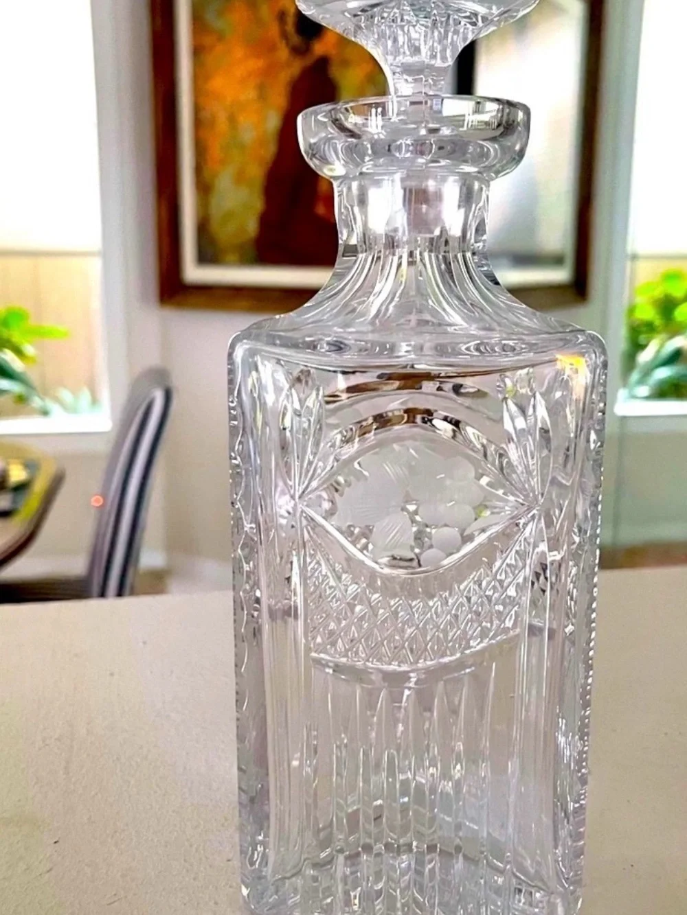 American Brilliant Period  Cut Glass Crystal Decanter -